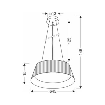 Čierne LED závesné svietidlo s kovovým tienidlom ø 45 cm Umbria – Candellux Lighting - Image 4