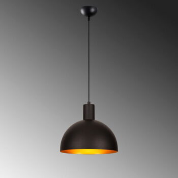 Závesné svietidlo v čiernej a zlatej farbe s kovovým tienidlom ø 30 cm Sivani – Opviq lights – Obrázok 4