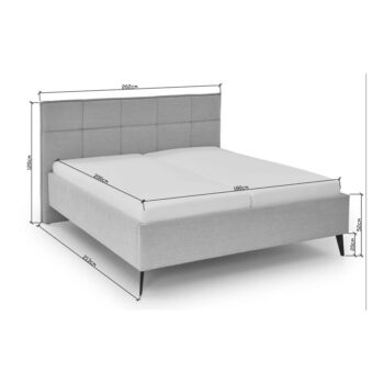Antracitovosivá dvojlôžková posteľ s úložným priestorom s roštom 200x200 cm Paulo – Meise Möbel - Image 3
