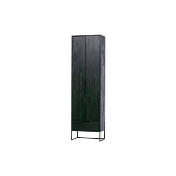 Čierna šatníková skriňa z jaseňového dreva 60x210 cm Silas – WOOOD - Image 3