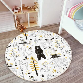 Žlto-biely detský koberec ø 120 cm Comfort – Mila Home - Image 7