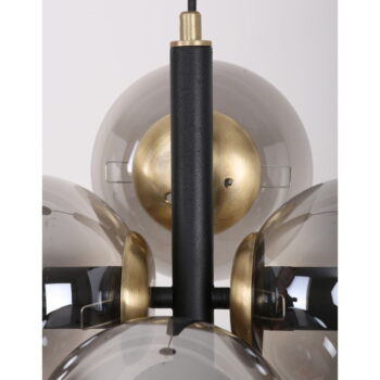 Čierne/sivé závesné svietidlo so skleneným tienidlom ø 15 cm Forte – Squid Lighting - Image 3