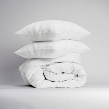 Predĺžené biele obliečky na dvojlôžko s prímesou ľanu 200x220 cm – Linen Tales – Obrázok 2