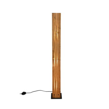 Stojacia lampa v čierno-prírodnej farbe s dreveným tienidlom (výška 121 cm) Karuni – Trio – Obrázok 7
