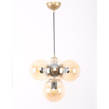 Žlté/v zlatej farbe závesné svietidlo so skleneným tienidlom ø 15 cm Hector – Squid Lighting - Image 4