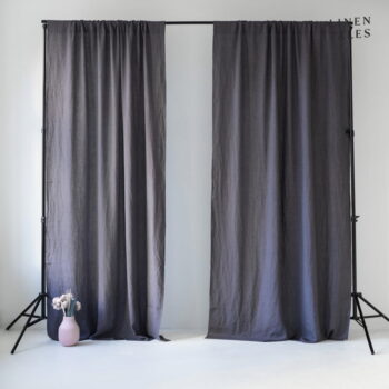 Tmavosivý záves 140x170 cm Night Time - Linen Tales
