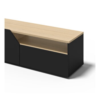 TV stolík s doskou v dekore duba v čierno-prírodnej farbe 180x38 cm Verone – TemaHome - Image 7