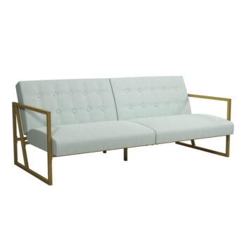 Biela rozkladacia pohovka so zamatovým povrchom CosmoLiving by Cosmopolitan Lexington – Obrázok 9