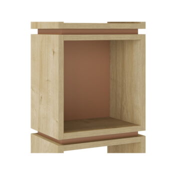 Knižnica v dekore duba v tehlovo-prírodnej farbe 32x167 cm Lofty – Marckeric - Image 6