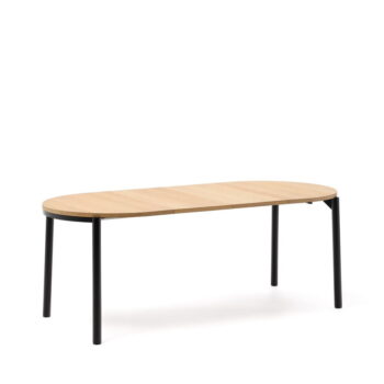 Rozkladací jedálenský stôl s doskou v dubovom dekore v prírodnej farbe 90x120 cm Montuiri – Kave Home - Image 3