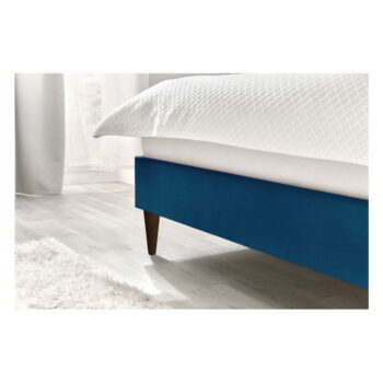 Tmavomodrá zamatová dvojlôžková posteľ Bobochic Paris Vivara Dark, 180 x 200 cm – Obrázok 7