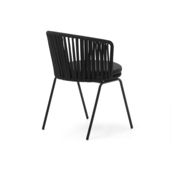 Čierna kovová záhradná stolička Saconca - Kave Home – Obrázok 4