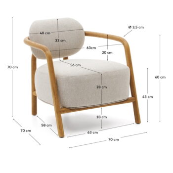Béžové kreslo Melqui – Kave Home - Image 2
