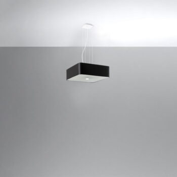 Čierne závesné svietidlo so skleneno-textilným tienidlom Kortez – Nice Lamps - Image 4
