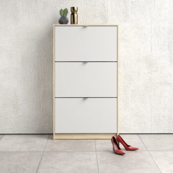 Výklopná skrinka na topánky v dekore duba v bielo-prírodnej farbe Shoes - Tvilum - Image 5