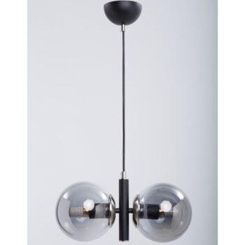Čierne závesné svietidlo so skleneným tienidlom Monera – Squid Lighting