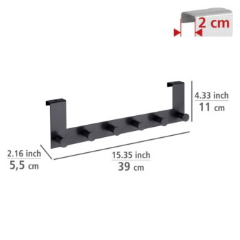 Čierny kovový vešiak na dvere 39 cm Celano – Wenko - Image 7