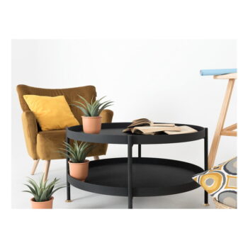 Čierny konferenčný stolík CustomForm Hanna, ⌀ 60 cm – Obrázok 3