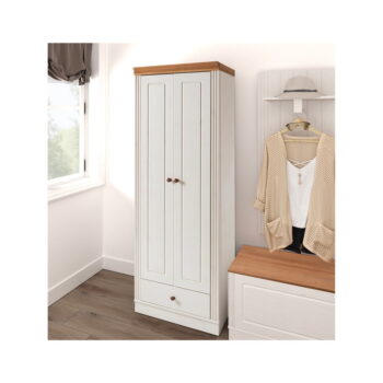 Biela šatníková skriňa z borovicového dreva 65x180 cm Anita – Støraa - Image 11