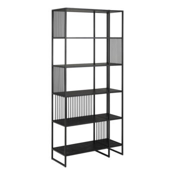 Čierna knižnica v dekore kameňa 85x185 cm Strington – Actona - Image 2