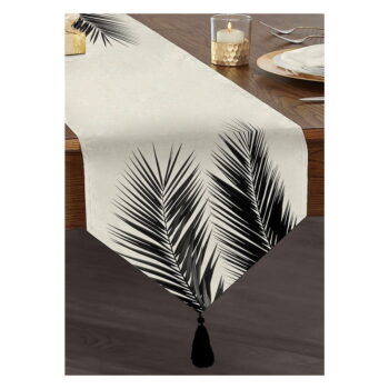 Čierno-béžový behúň na stôl 140x45 cm - Minimalist Cushion Covers – Obrázok 3