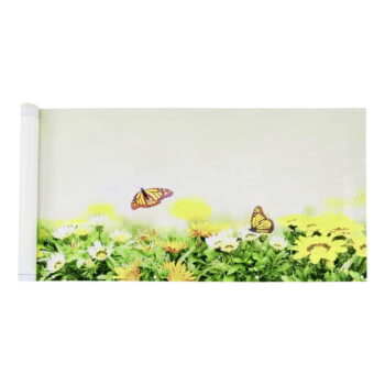 Žlto-zelená plastová balkónová zástena 500x85 cm Butterfly - Maximex - Image 2