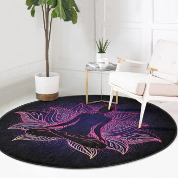 Tmavomodrý prateľný okrúhly koberec vhodný pre robotické vysávače ø 100 cm Comfort – Mila Home - Image 2