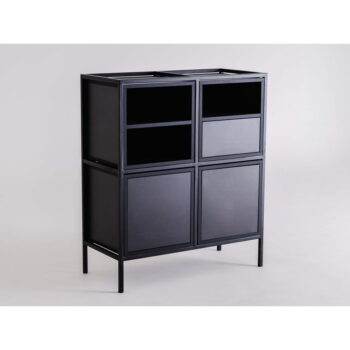 Čierna vysoká komoda 88x102 cm Skap - CustomForm – Obrázok 3