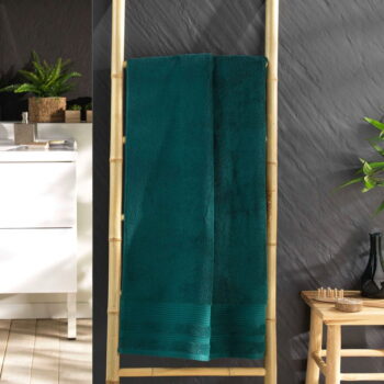 Tmavozelená froté bavlnená osuška 70x130 cm Tendresse – douceur d'intérieur - Image 2