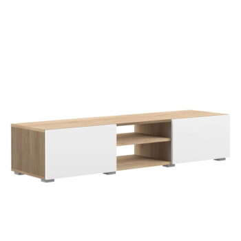 Biely TV stolík v dekore duba 140x31 cm Podium - TemaHome – Obrázok 3