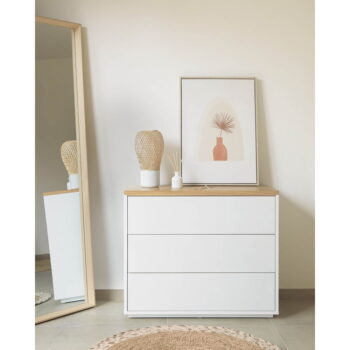 Biela nízka komoda 90x75 cm Abilen – Kave Home - Image 2
