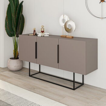 Sivo-béžová nízka komoda 150x80 cm Titan – Marckeric - Image 6