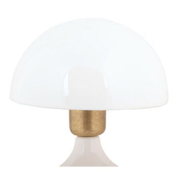 Biela stolová lampa s kovovým tienidlom (výška 23 cm) Binc – Leitmotiv – Obrázok 3