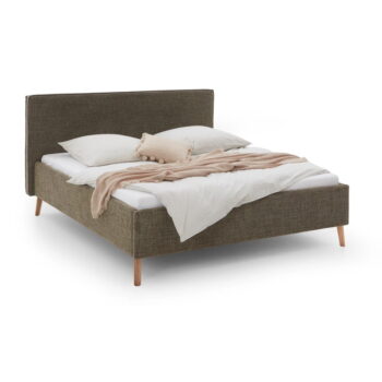 Tmavozelená čalúnená dvojlôžková posteľ s úložným priestorom s roštom 160x200 cm Riva – Meise Möbel – Obrázok 6