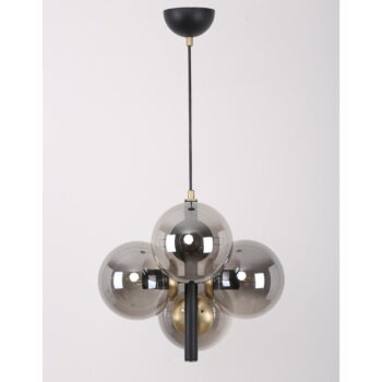 Čierne/sivé závesné svietidlo so skleneným tienidlom ø 15 cm Forte – Squid Lighting - Image 4