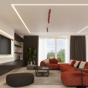 Stropné svietidlo v tehlovej farbe 6x117 cm Etna – Nice Lamps – Obrázok 9