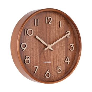 Hnedé nástenné hodiny z lipového dreva Karlsson Pure Small, ø 22 cm – Obrázok 2