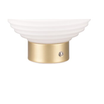 Stmievateľná LED stolová lampa v bielej a zlatej farbe so skleneným tienidlom (výška 14,5 cm) Earl – Trio - Image 4
