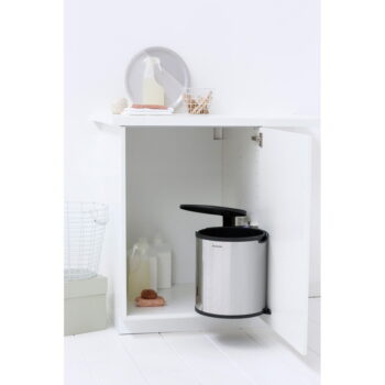 Vstavaný oceľový odpadkový kôš v lesklej striebornej farbe 15 l – Brabantia - Image 4