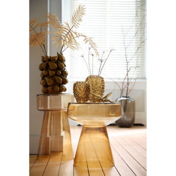 Sklenený okrúhly odkladací stolík ø 30 cm Dakwa – Light & Living – Obrázok 3
