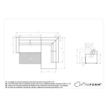 Tmavosivá rozkladacia rohová pohovka (variabilná) Homely Tommy – Miuform - Image 3