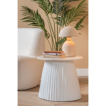 Biely mramorový okrúhly konferenčný stolík ø 45 cm Luscious – Leitmotiv – Obrázok 2