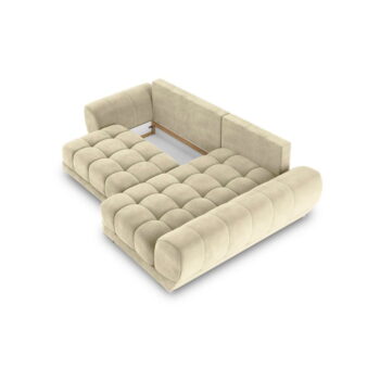 Béžová rozkladacia rohová pohovka so zamatovým poťahom Windsor & Co Sofas Nuage, pravý roh - Image 5