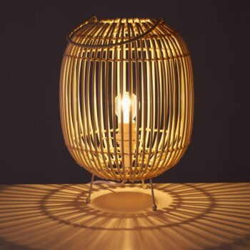 Ratanová stolová lampa v prírodnej farbe s ratanovým tienidlom (výška 30,5 cm) Natural Way – Casa Selección - Image 3