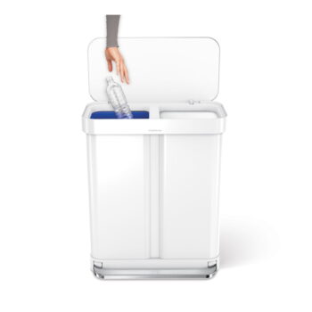 Biely nášľapný oceľový odpadkový kôš 58 l – simplehuman – Obrázok 2