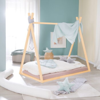 Domčeková detská posteľ v prírodnej farbe 70x140 cm Montessori – Roba - Image 2
