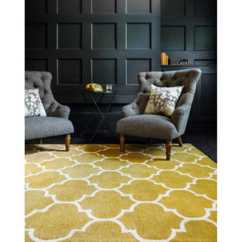 Okrovožltý ručne tkaný vlnený koberec 80x150 cm Albany – Asiatic Carpets - Image 2