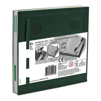Fľaškovozelený štvorcový zápisník s gélovým perom LEGO®, 15,9 x 15,9 cm - Image 3