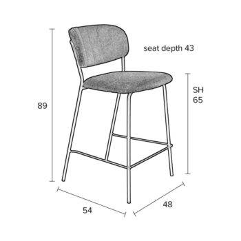 Tmavozelené barové stoličky v súprave 2 ks 89 cm Jolien – White Label – Obrázok 7