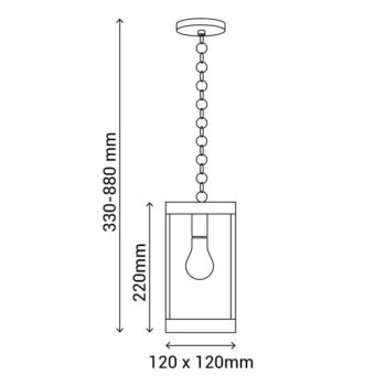 Závesné vonkajšie svietidlo (výška 88 cm) – SULION - Image 4